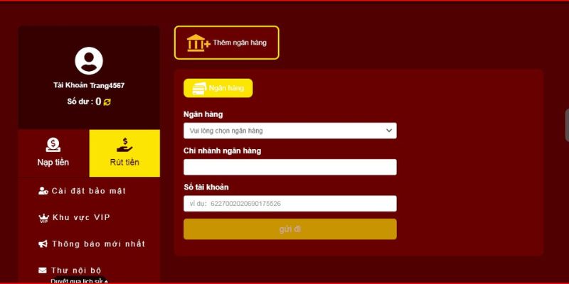 Cập nhập ngân hàng để rút tiền 18WIN dễ dàng